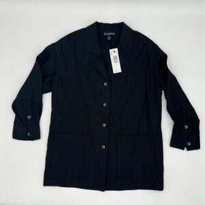 Ellen Tracy Company Black Linen Blazer Jacket – Size 10 Petite – NWT‎